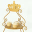 3 Tier Metal Round Cake Stand 32" Gold with Crown Top - Easy To Assemble Cupcake Holder Dessert Display Stand for Sophisticated Tea Parties Buffet Tables & Special Occasions