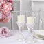 2-Pack Crystal Pillar Candlestick Stands Hour Glass Design with Diagonal Stripes Clear - Reversible Taper Holders 5"