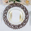 6-Pack Table Placemats Woven Fiber Design Dark Brown Round - Disposable Mats for Dining and Events 15"