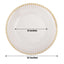 6-Pack Acrylic Round Charger Plates 13" in Clear with Gold Beaded Rim, Decorative Dinner Party Serving Plates