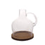 Glass Candle Holder Cloche Jar Dome Clear with Wooden Base - Stylish Centerpiece for Floral Displays 10"