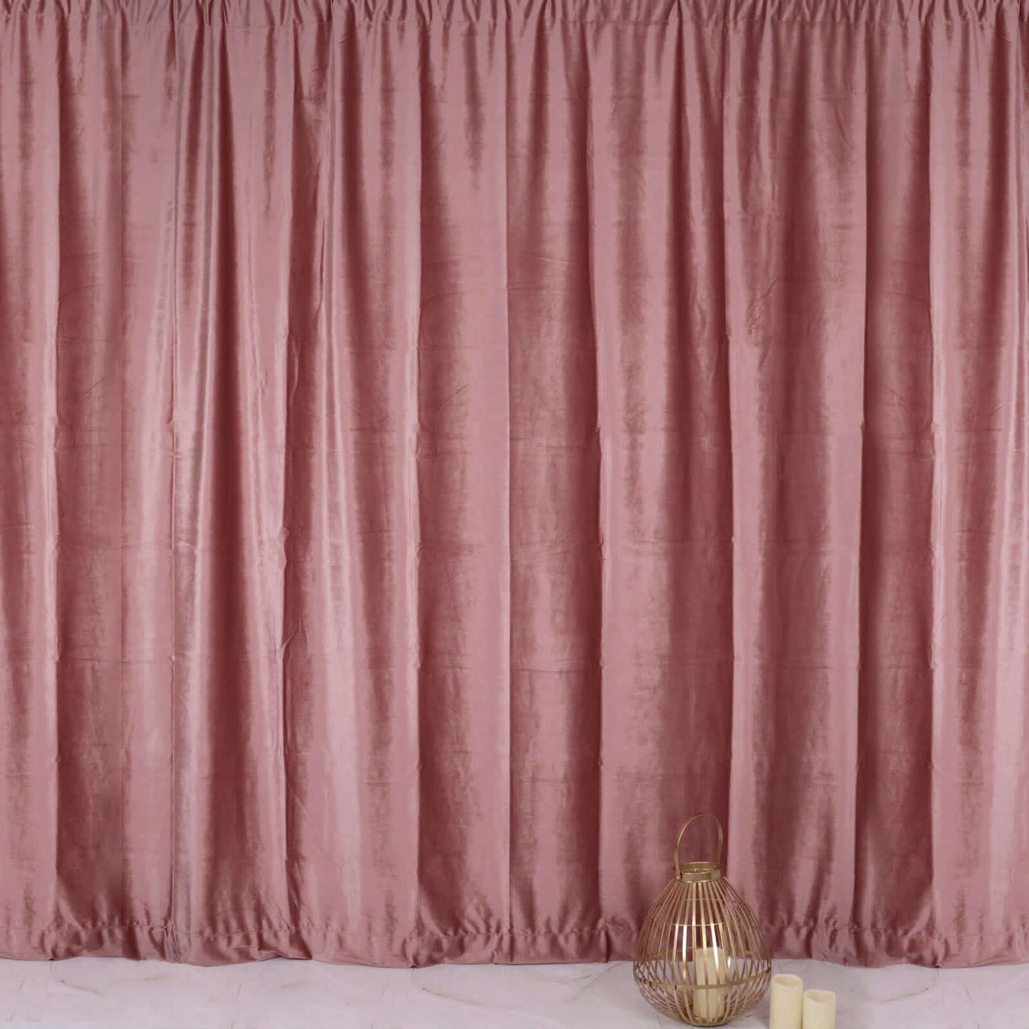 Dusty Rose Crushed Velvet Backdrop Curtain â€“ 8ft x 8ft Event Drape with Rod Pocket, Privacy Panel for Photo Booths & Events