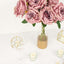 2 Bushes 17" Dusty Rose Premium Silk Jumbo Rose Flower Bouquet, High Quality Artificial Wedding Floral Arrangements