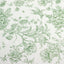 Polyester 90"x156" Rectangle Tablecloth White - Seamless Dusty Sage Green French Toile Pattern for Grand Occasions