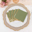 50-Pack Paper Beverage Napkins Dusty Sage Green with Gold Foil Edge - 2 Ply Disposable Soft 18GSM Cocktail Napkins 5"x5"