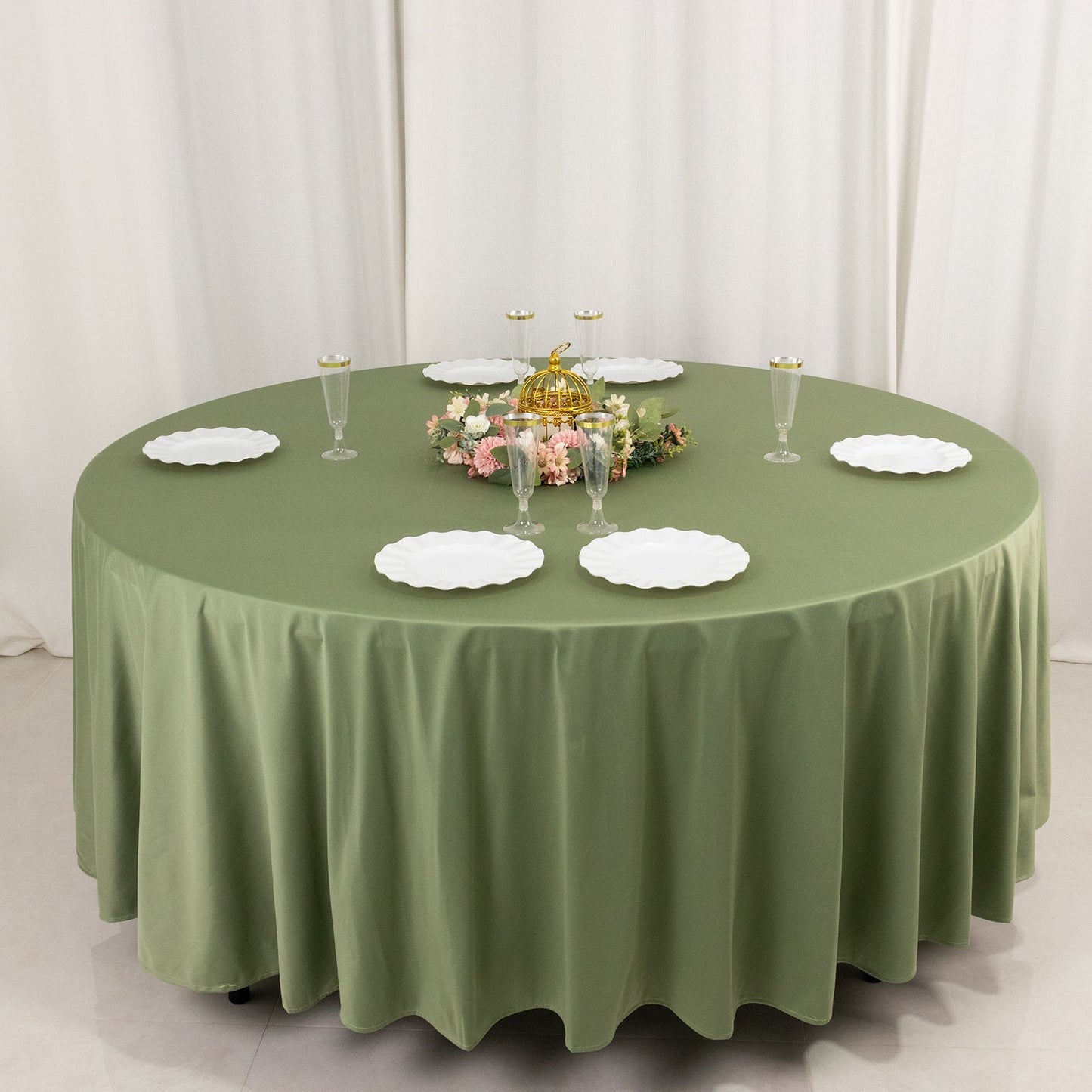 Scuba Round 108" Tablecloth Dusty Sage Green - Wrinkle Free & Stain Resistant Table Cover