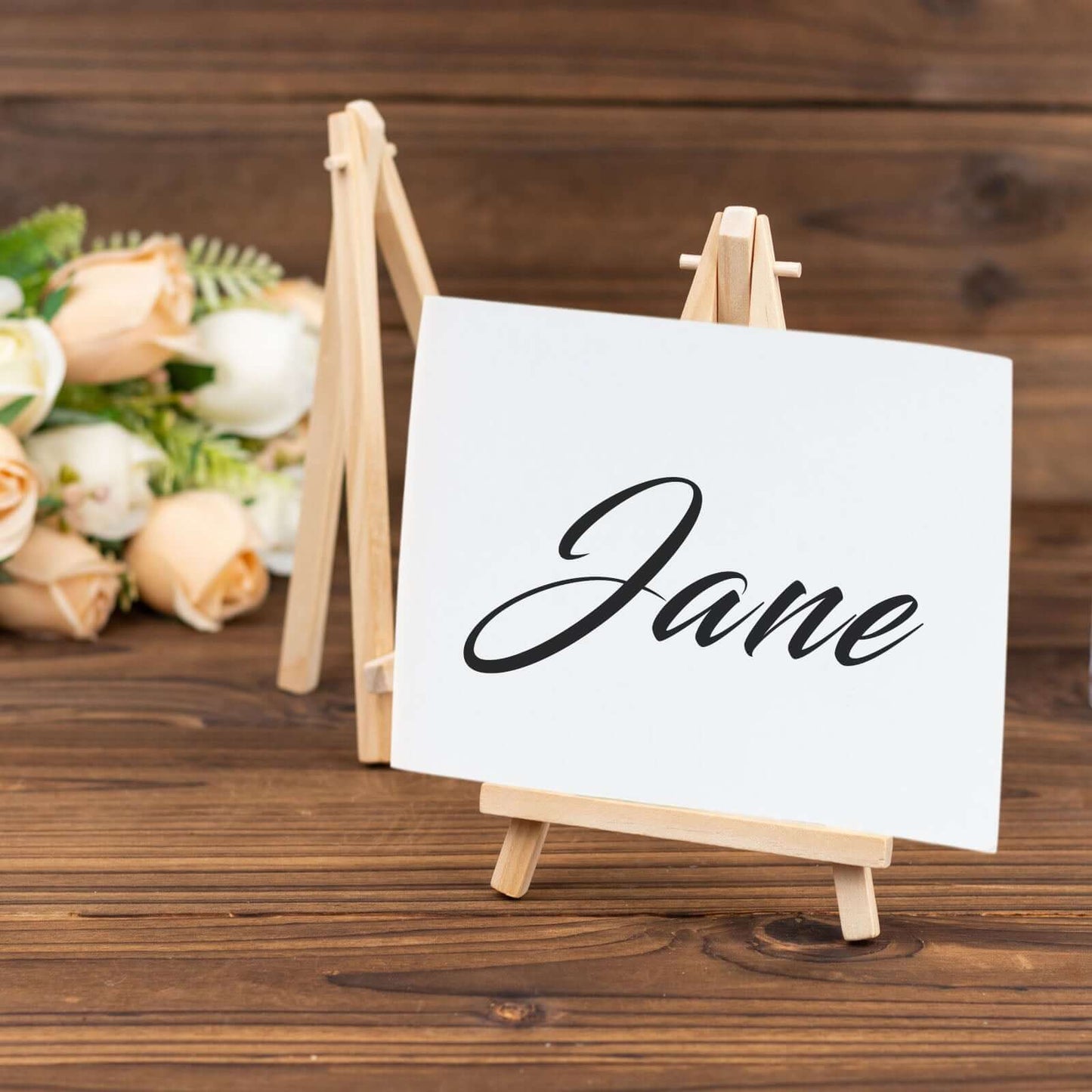 10-Pack Wooden Display Easel Stands DIY Small Design Natural - Rustic Place Card Table Number Holders 7"