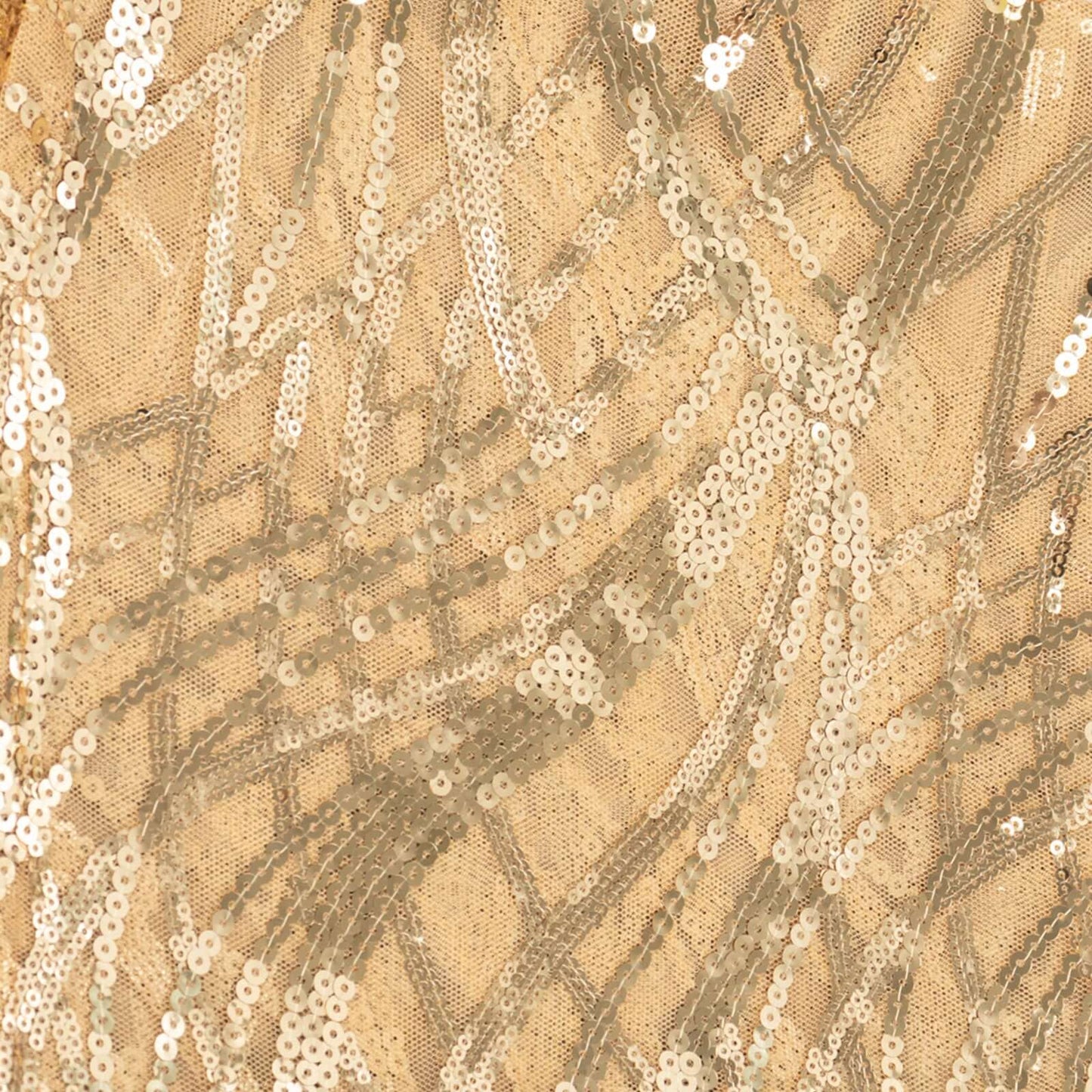 Sequin Mesh 20"x20" Napkin Champagne - Wave Embroidered Reusable Napkin