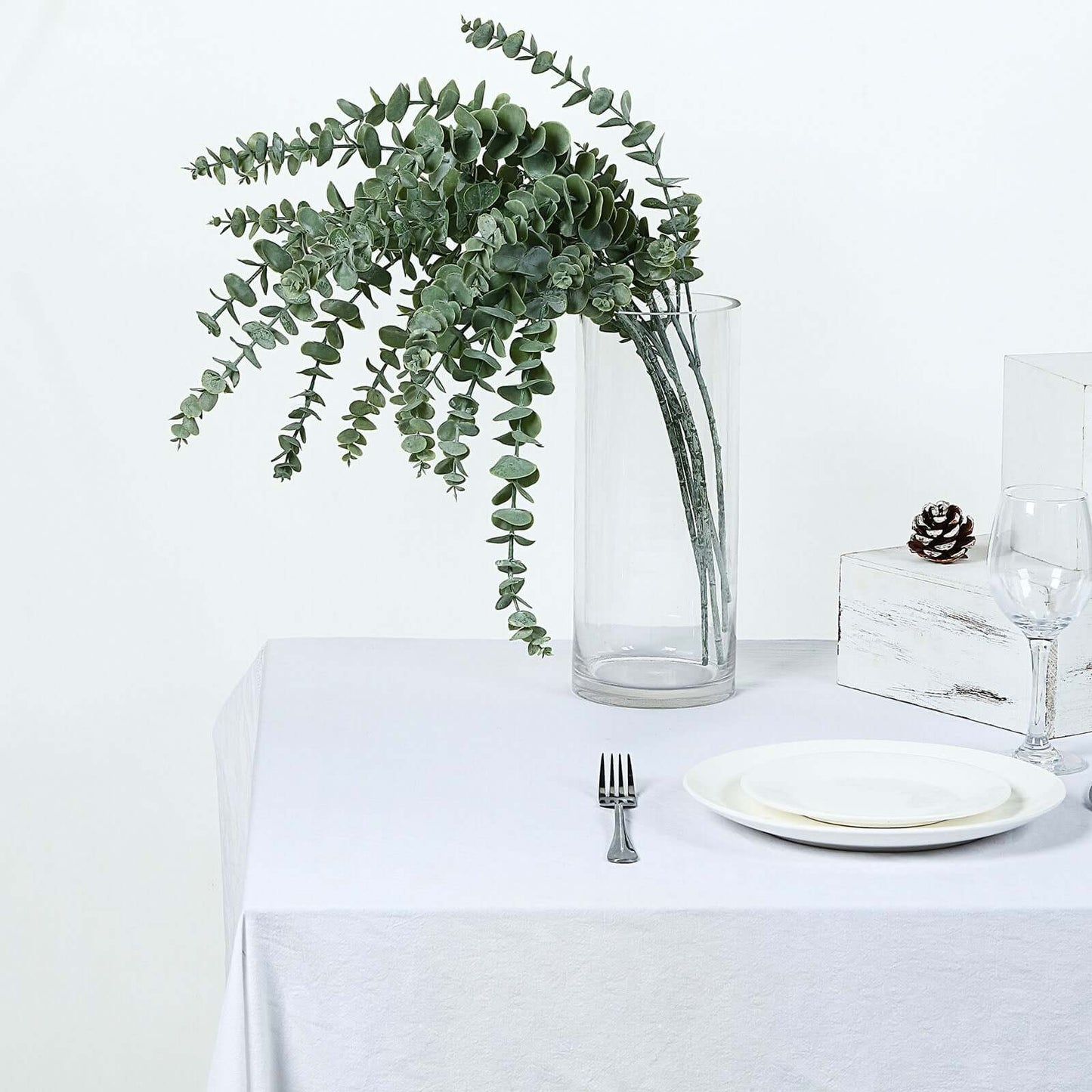 3 Bushes 30" Frosted Green Artificial Eucalyptus Branches Faux Plant