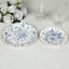 50-Pack Paper Round Dessert and Dinner Plates in White with Blue French Toile Pattern 7", 9"