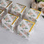 25 Pack White Pink Peony Flowers Print Paper Favor Boxes with Gold Edge, Cardstock Party Shower Candy Gift Boxes - 3"x3"x3"