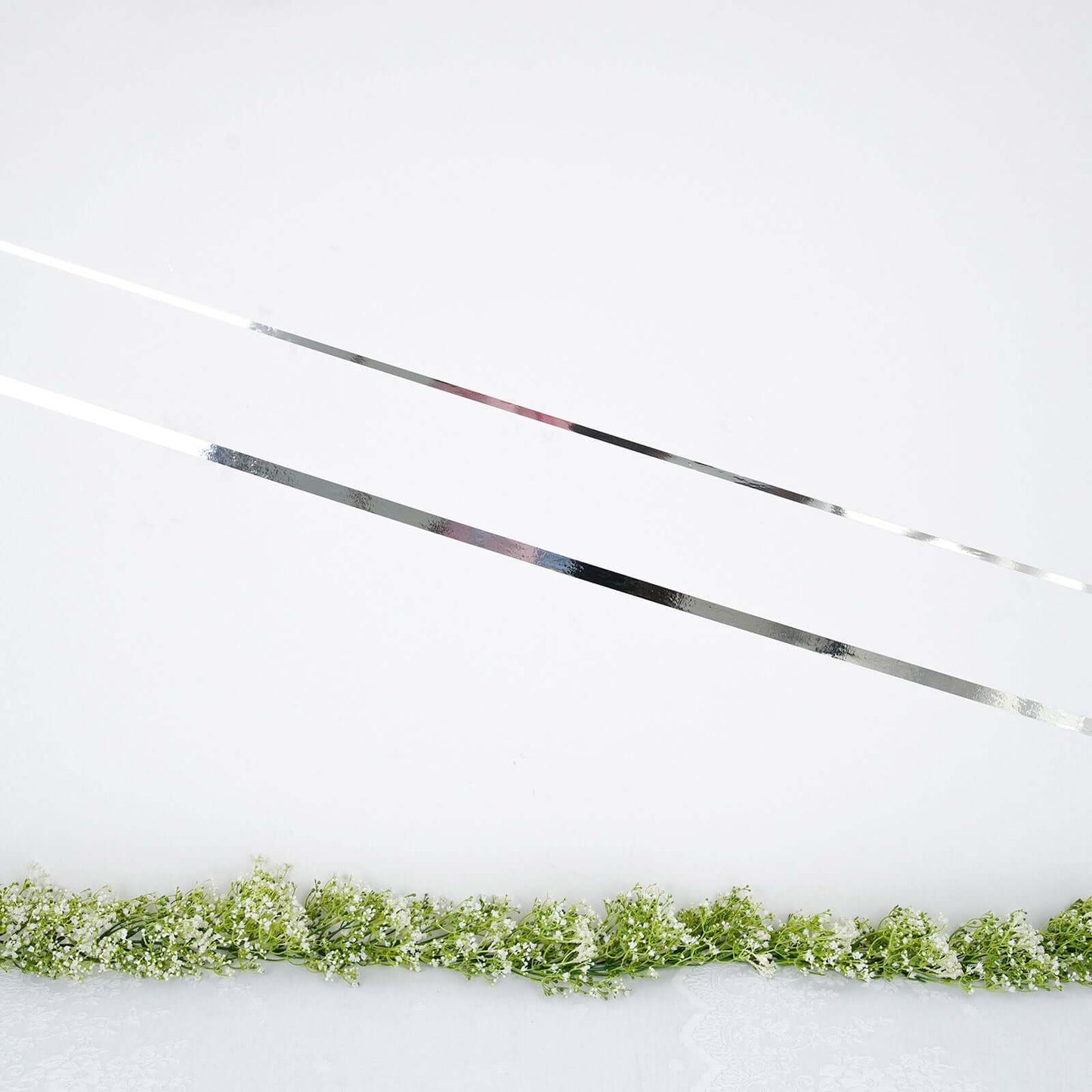 100 Yds 3/4" Silver Metallic Film Tape Adhesive, DIY Floral Wrap Craft Decor Tape - Polyester with Acrylic