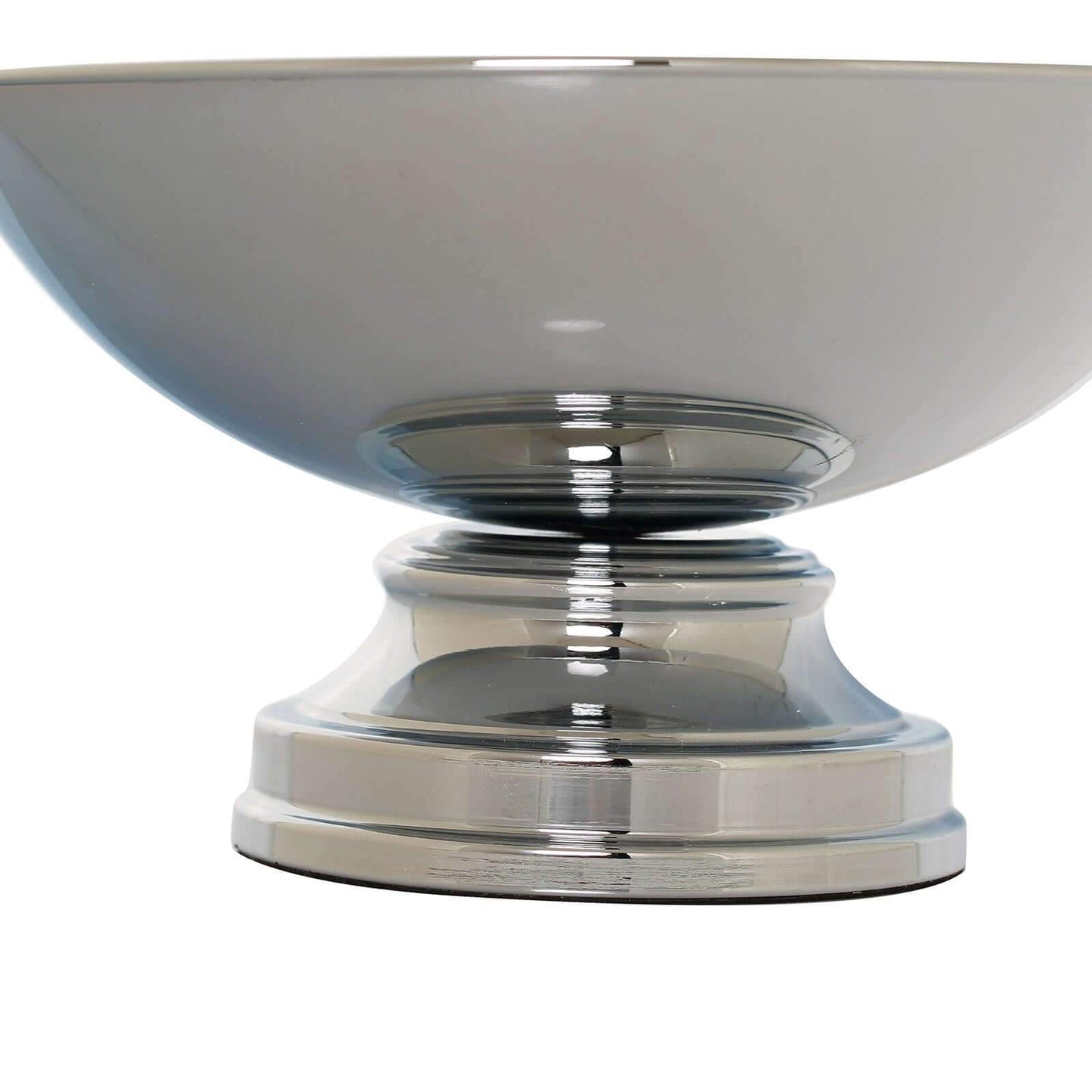 Metal Pedestal Flower Pot Round Design Metallic Silver - Floating Candle Bowl and Display Dish 12"