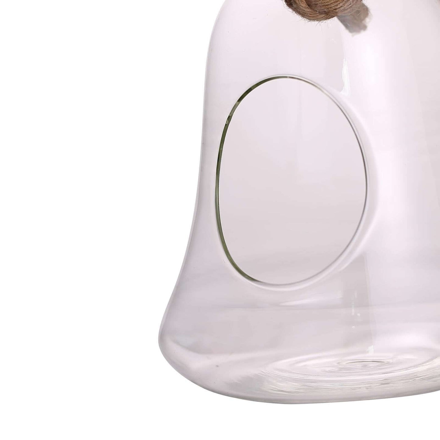 Glass Terrarium Hanging Bell Shaped Design with Twine Rope - Unique Free-Falling Planter for Air Plants & Displays 9"