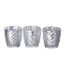 6-Pack Mercury Glass Votive Candle Holders Metallic Silver with Assorted Geometric Designs - Tealight Holders 3"