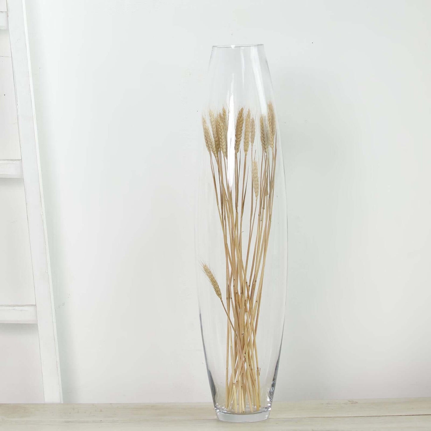 Glass Vase Cylinder Design Tapered Clear - Durable Heavy Duty Flower Centerpiece for Events 31"