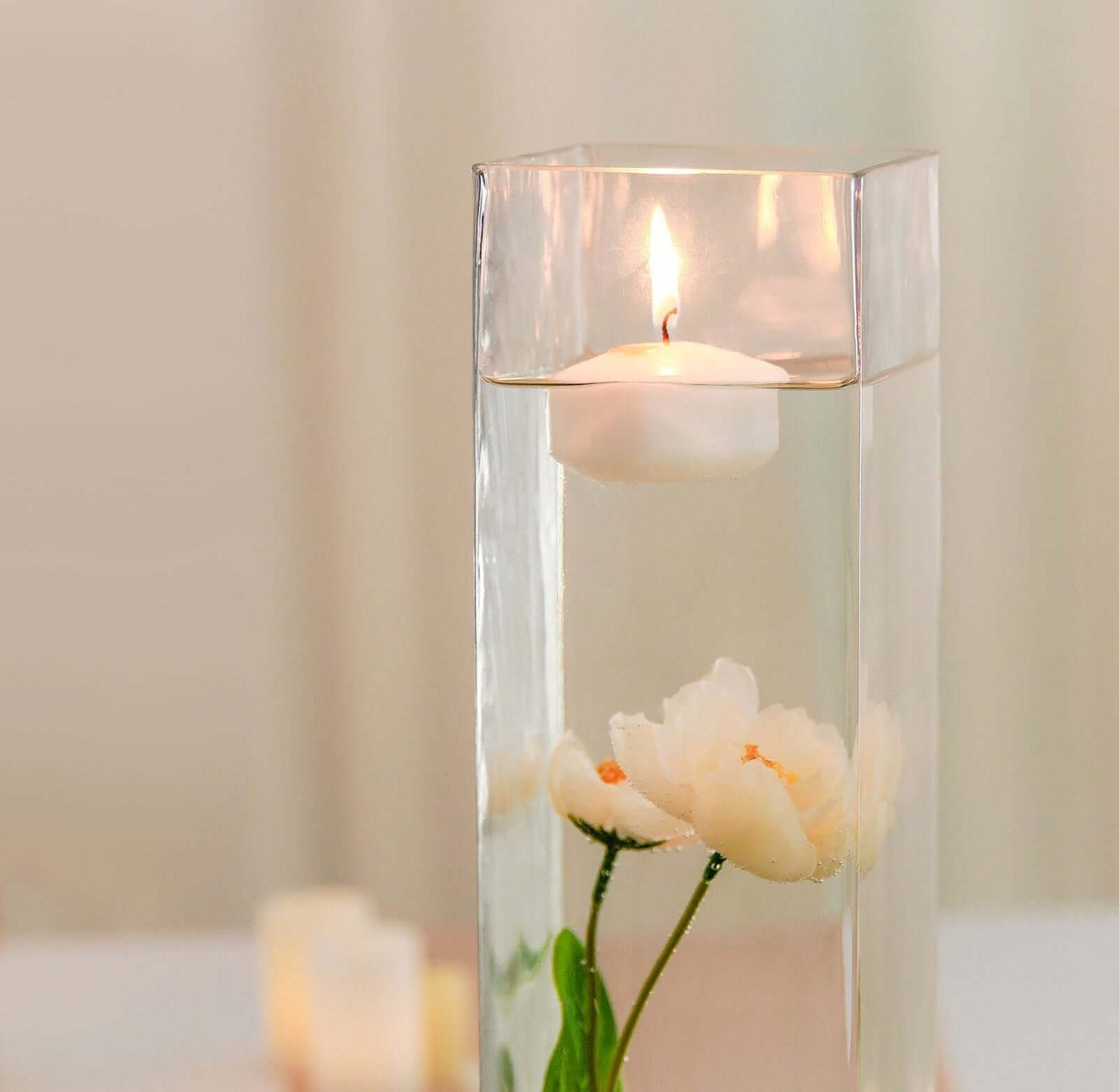 6-Pack Glass Cylinder Vases Square Clear - Durable Heavy Duty Floral Centerpieces for Weddings 18"