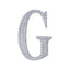 Decorative Rhinestone Alphabet "G" Letter Stickers, Glitter Adhesive Craft Letters Silver DIY Sparkle Embellishments 6"