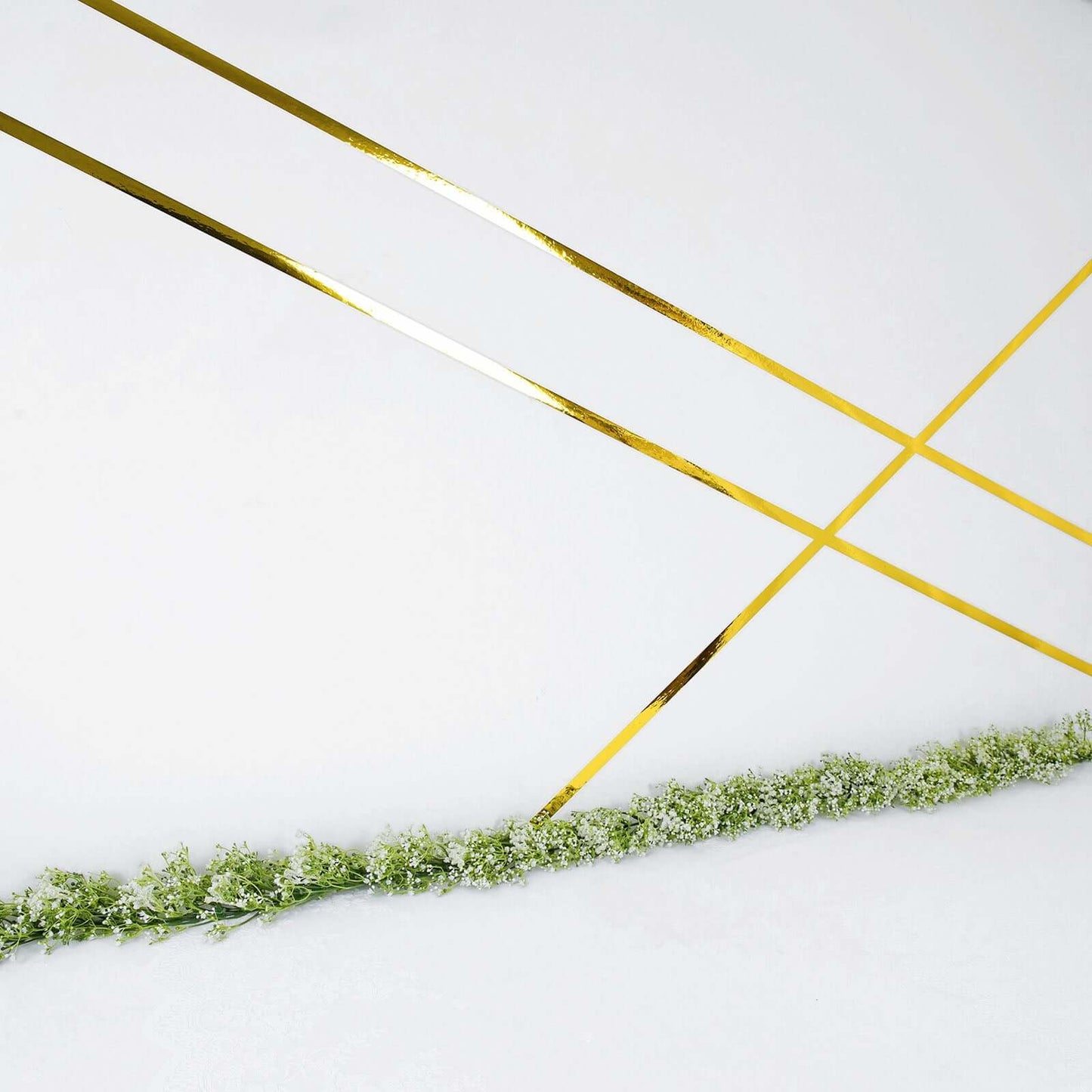 100 Yds 3/8" Gold Metallic Film Tape Adhesive, DIY Floral Wrap Craft Decor Tape - Polyester with Acrylic