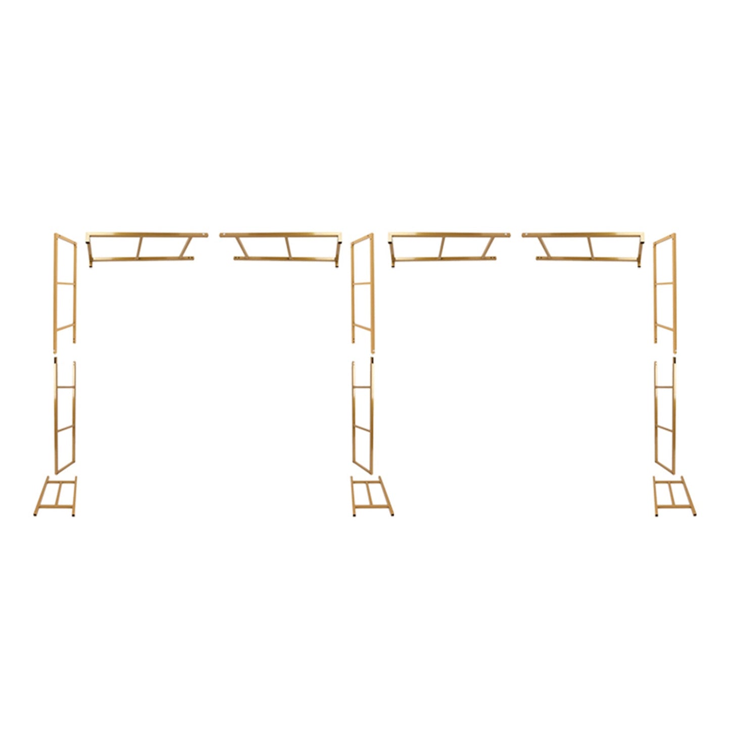 6ftx12ft Gold Rectangular Arbor - Freestanding 6' High Over the Table Stand, Backdrop Stand with Double Frame for Floral Balloon DÃ©cor