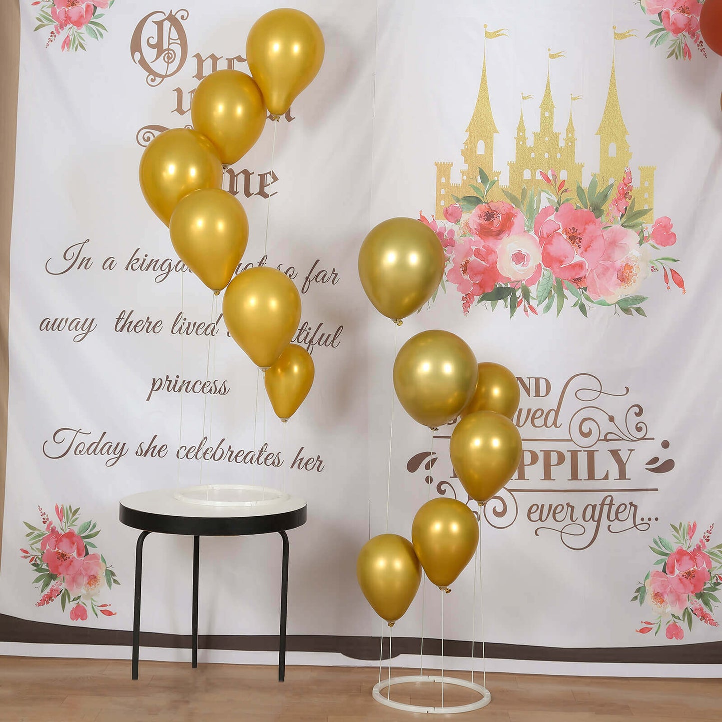 2-Pack 3ft Floating Balloon Floor Stand Kit â€“ White Spiral Balloon Holder with Round Base for Party Decorations