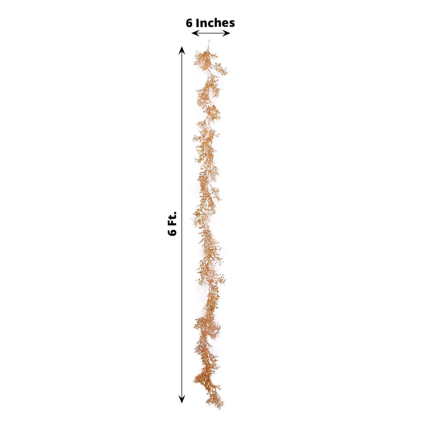 Artificial Boxwood Leaf Table Garland Metallic Gold - Versatile Faux Decorative Hanging Vine for Modern & Chic Event Styling 6ft