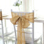 5 Pack Jute Faux Burlap 6"x108" Chair Sashes Gold - Boho Chic Linen Decor for Weddings & Gatherings