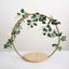 Metal Round Floral Hoop Cake Stand Gold - Chic Geometric Dessert Display DIY Centerpiece Table Decoration With Wooden Base 20"