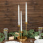 Vintage Candelabra 3-Arm Taper Candle Holder Gold Metal Wedding Table Centerpiece - Stylish Tabletop Accent 10"