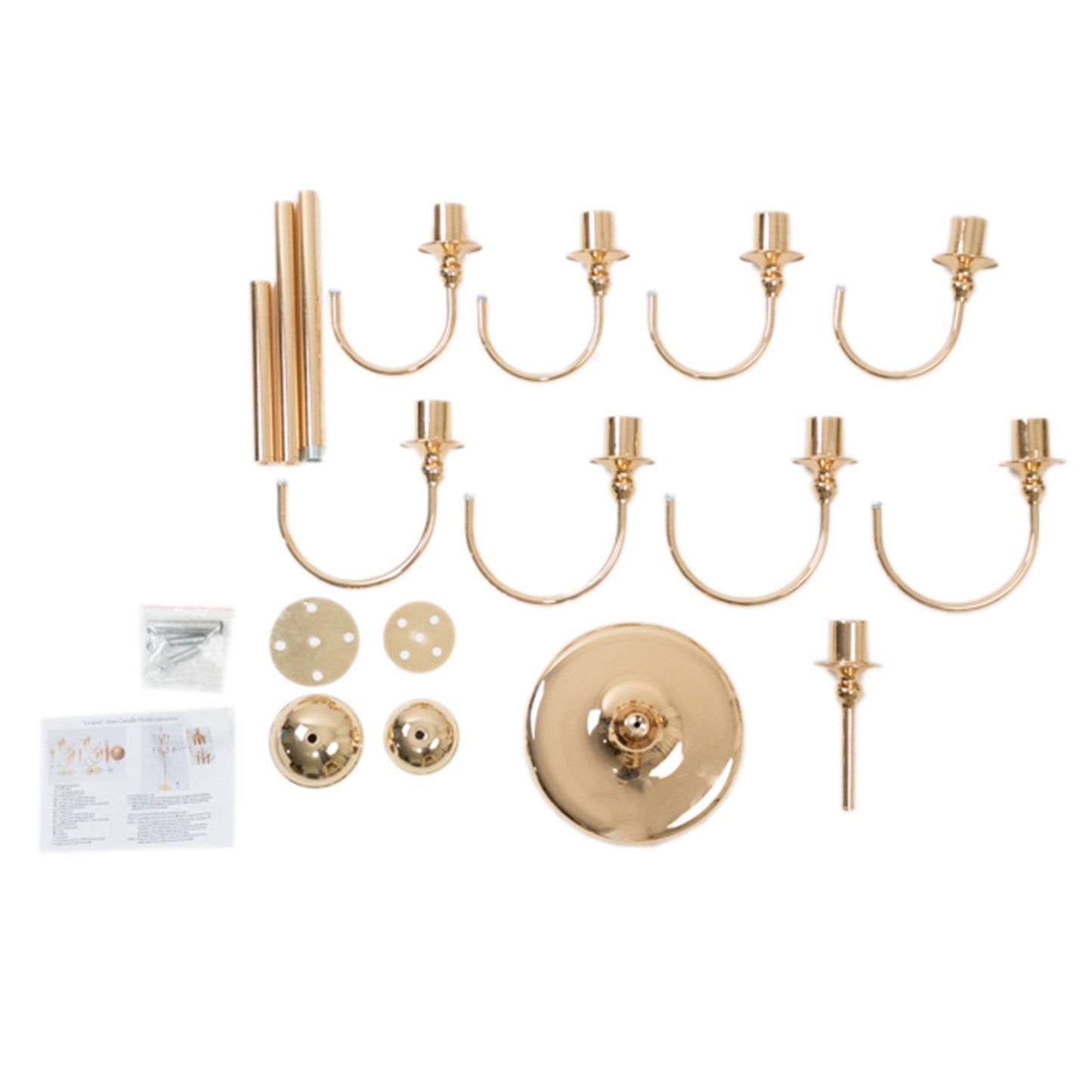 Metal Floor Candelabra Candle Holder, 9-Arm Vintage Taper Stand Gold Table Centerpiece for Weddings & Parties 46" Tall