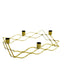 Rectangular Taper Wreath Candelabra 4 Arm Gold Metal Candle Holder Centerpiece - Stylish Wedding Decor 12"x8"