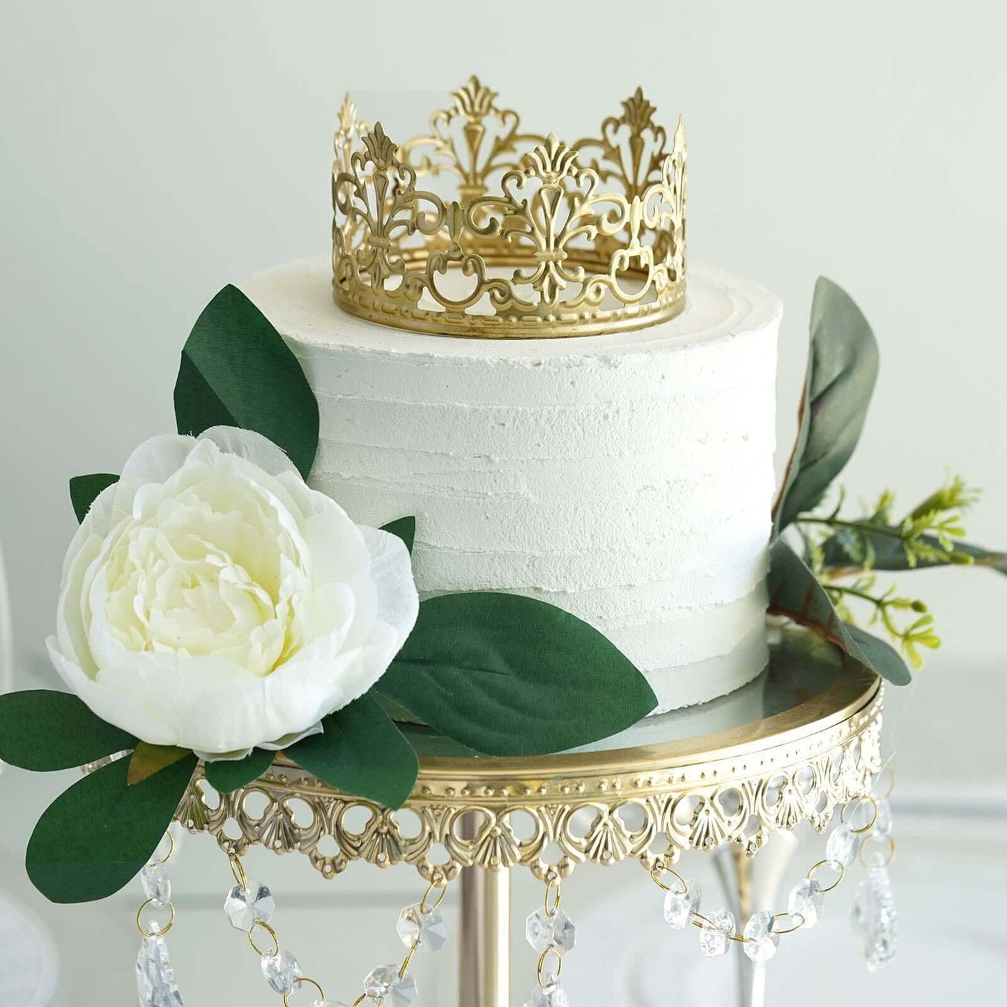 Metal Princess Crown Cake Topper Gold - Exquisite Cake Centerpiece Decor for QuinceaÃ±eras Bridal Showers & Fairytale-Themed Events 2"