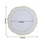 10-Pack Economy Plastic Round Charger Plates 13" in Clear with Gold Scalloped Rim, Decorative Dinner Party Serving Plates