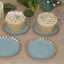 50-Pack Paper 3.5" Round Party Plates in Dusty Blue with Gold Scalloped Rim for Tapas, Appetizers & Finger Foods