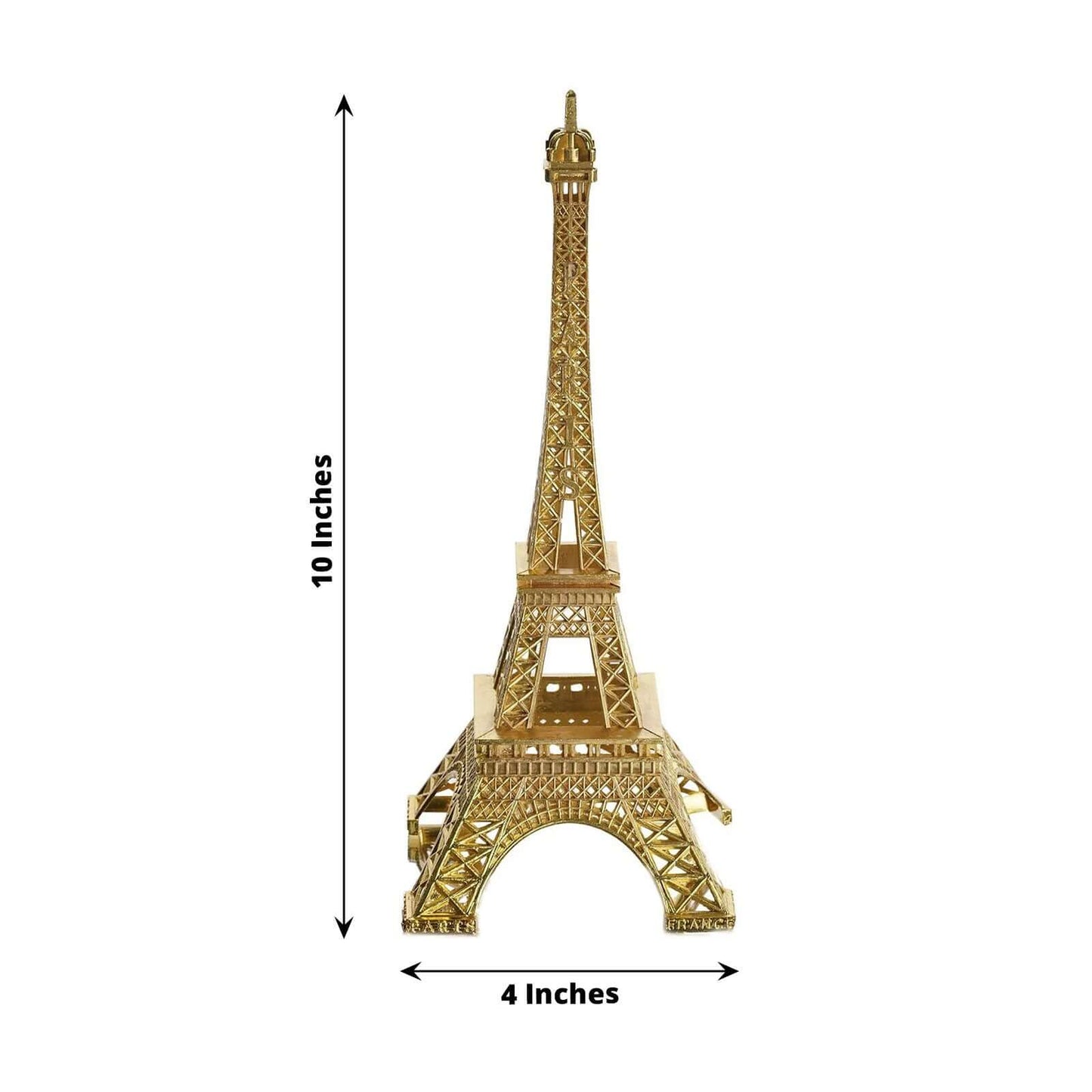 Eiffel Tower Table Centerpiece Metal Gold - Stylish Decorative Cake Topper for Parties & Gatherings 10"