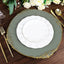 6-Pack Acrylic Round Charger Plates 13" in Olive Green with Gold Embossed Baroque Rim, Antique Decorative Dinner Party Charger Tableware