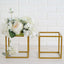 2-Pack Metal Flower Stands Gold Geometric Wedding Centerpieces Square Frame - Compact Design 8"