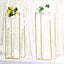 2-Pack Wedding Flower Stand Gold Metal Geometric Column Frame Rectangular - Versatile Floral Pedestal for Sophisticated Arrangements 32"