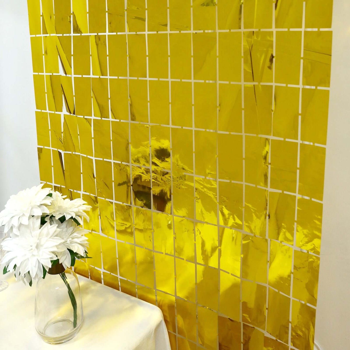 Shiny Gold Metallic Foil Rectangle Curtain Party Backdrop Door Window Curtain - 3ftx6.5ft