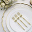 24-Pack Plastic Dessert Forks with Roman Column Handle Gold - European Style Disposable Utensils 6"