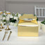 25 Pack Metallic Gold Candy Gift Tote Gable Boxes, Party Favor Treat Bags - 6"x3.5"x7"