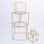 2-Pack Metal Flower Stands Gold Geometric Wedding Centerpieces Square Frame - Compact Design 8"