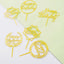 6-Pack Acrylic Happy Birthday Cake Toppers Gold Assorted Styles - Fun Reusable Cake Inserts for DIY Party Decoration Supplies
