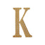 Decorative Rhinestone Alphabet "K" Letter Stickers, Glitter Adhesive Craft Letters Gold DIY Sparkle Embellishments 4"