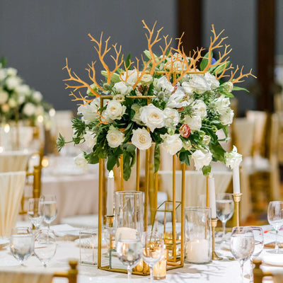 10-Pack Artificial Manzanita Tree Branch Metallic Gold for Vase Filler Home Wedding Centerpiece Ornament 14"