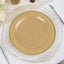 10-Pack Plastic 10" Round Dinner Plates in Gold - Disposable Party Plates for Classy Banquets & Special Occasions
