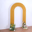 8ft Gold Spandex Fitted Open Arch Wedding Arch Cover, Double-Sided U-Shaped Backdrop Slipcover
