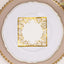 20-Pack Paper Beverage Napkins with Gold Foil Lace Design White - 3 Ply Disposable 18GSM European Style Cocktail Napkins 5"x5"
