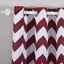 2 Pack White Burgundy Chevron Print Thermal Blackout Window Curtain Grommet Panels, Noise Canceling Curtains - 52"x108"