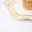 25-Pack Paper 7" Hexagon Dessert Plates in White with Gold Geometric Lines & Rim - Stylish Disposable Geometric 300GSM Appetizer Salad Plates for Events & Banquets